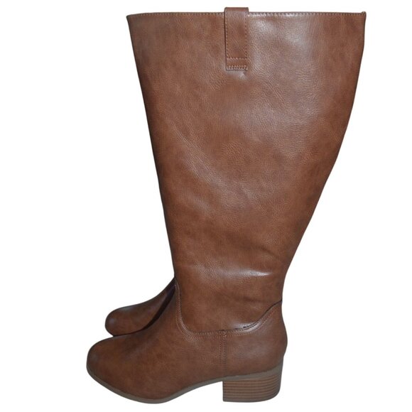 torrid Shoes - New Torrid Camel Brown Faux Leather Wide Calf Riding Boots Women's Size 10W Boho